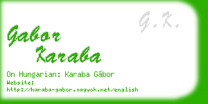 gabor karaba business card