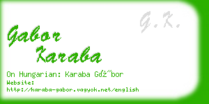 gabor karaba business card